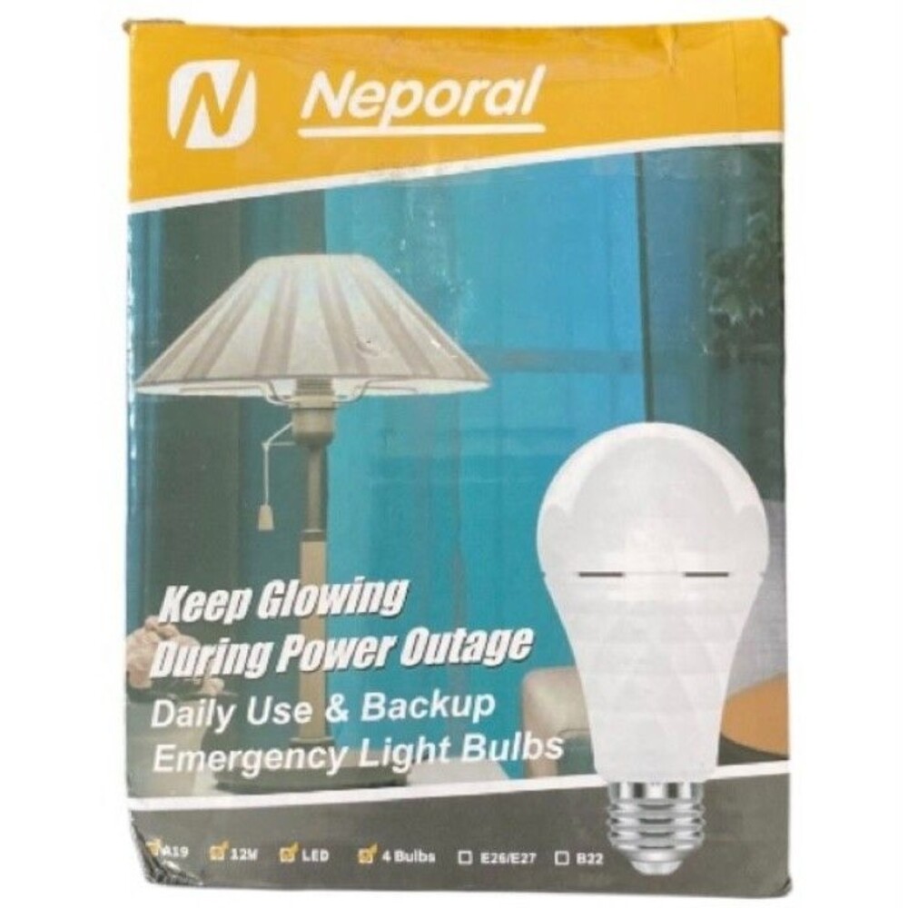 Neporal Rechargeable LED Bulbs 15W with Remote, 3-Color, USB, 2-Pack Emergency